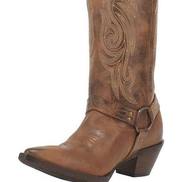 Laredo Shoes - NWT Laredo Diamanté Cowboy Leather Boots Tan